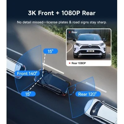 Baseus PrimeTrip VD1 Dash Cam 3K+1080p &ndash; Black